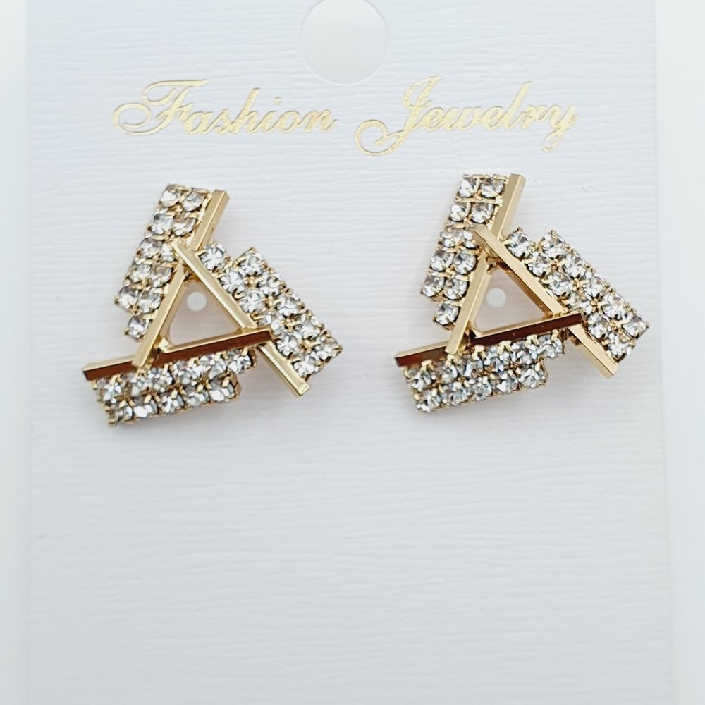 925 Silver Plated Trendy CZ Earrings, FB16FA1076